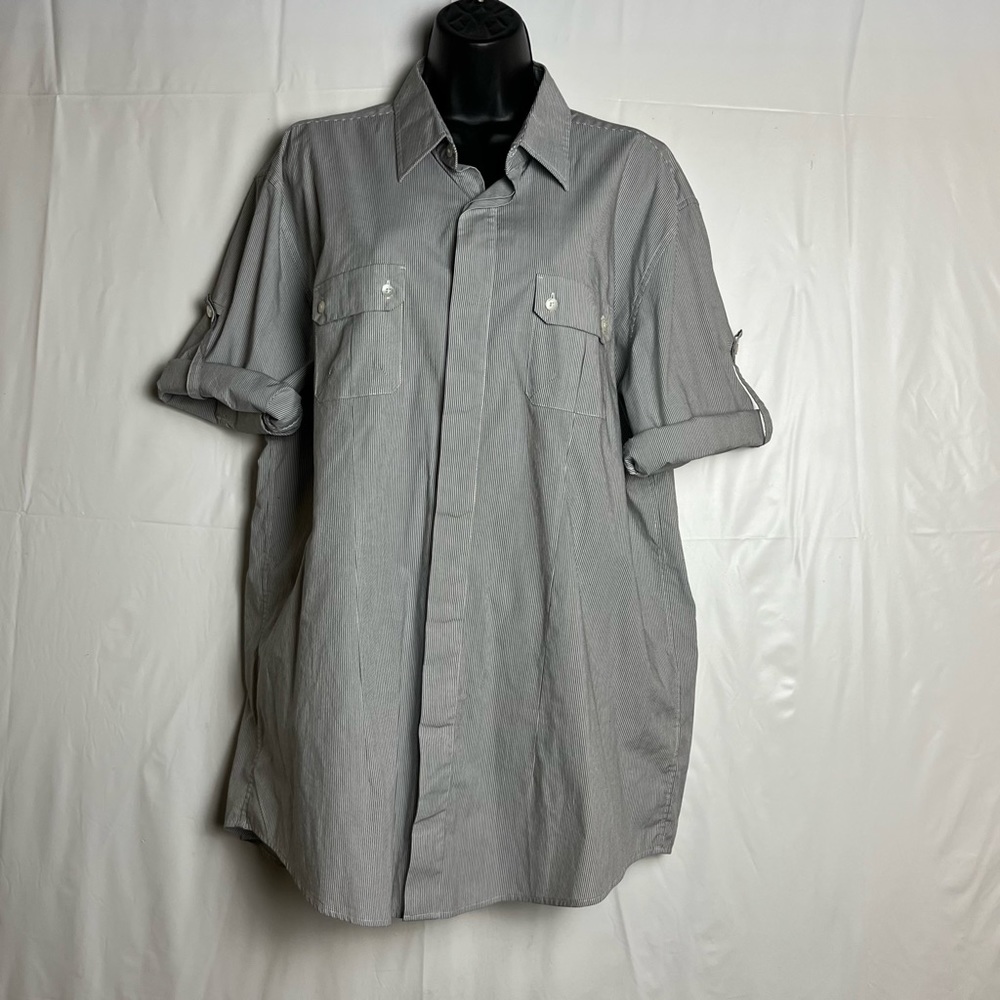 Murano modern comfort women bottoms down short sleeve tunic shirt size XL